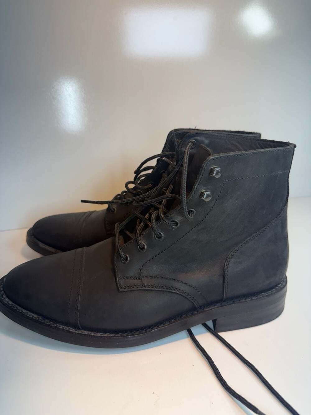 Thursday Boot Company Captain Boots Size 10 US Black Matte Leather